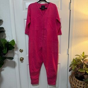 Beyond Nine X Dlam Zoe De Pass Pink Jumpsuit Overalls Size Large